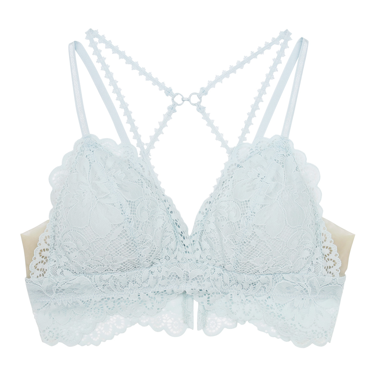 アンブラ ANNEBRA Pleat 2WAYバック クロスレース ブラレット ノンワイヤー 単品  セクシー ランジェリー インポート プレゼント(GR-グリーン-S)