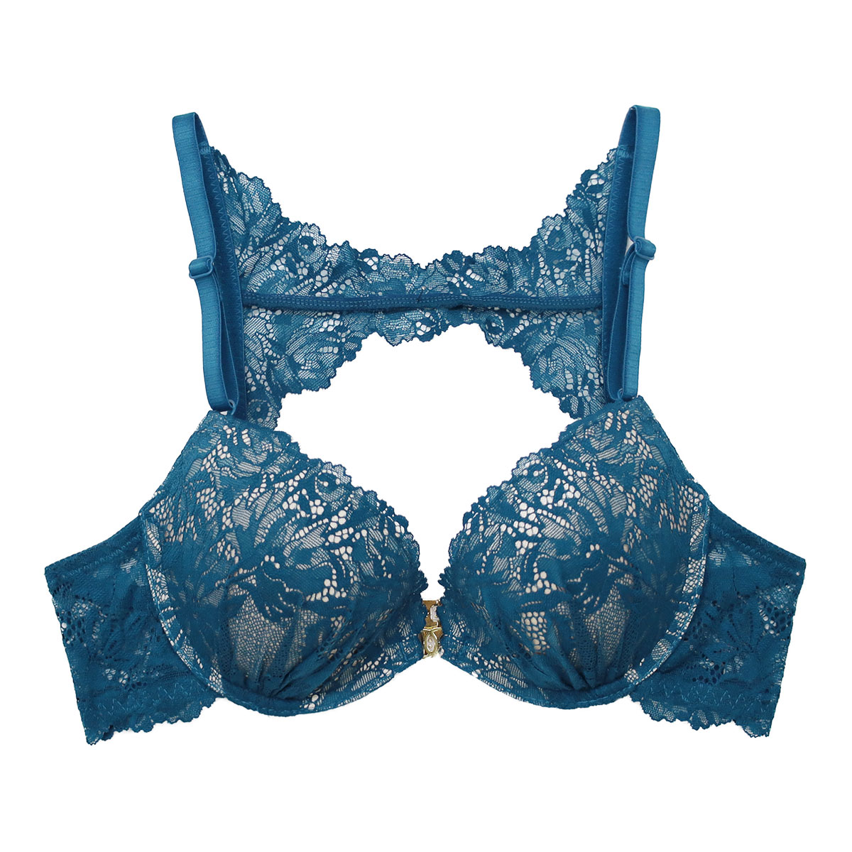 アンブラ ANNEBRA Bow バックデザイン モールドカップ ブラジャー 単品 セクシー ランジェリー インポート プレゼント 彼女 下着(TU-ターコイズ-B70)