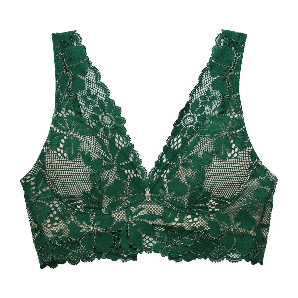 仮専用モデル掲載【ANNEBRA darkgreen 5点セット Wストラップ】 アンブラ ANNEBRA Sensual ノンワイヤー ブラレット 単品