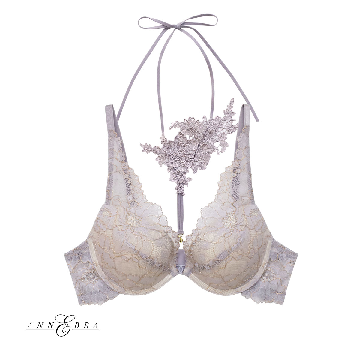 アンブラ ANNEBRA Romance ブラジャー 単品 モールドカップ セクシー ランジェリー インポート プレゼント 下着 海外(PU-パープル-B70)