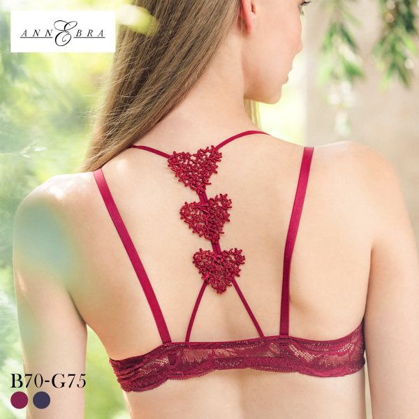 アンブラ In Your Heart バックデザイン フロントホック ブラジャー 大きいサイズ セクシー ハート柄 ANNEBRA