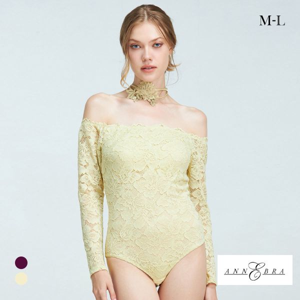 アンブラ Harmony in Bloom チョーカー付き オフショルレースボディスーツ テディ ANNEBRA