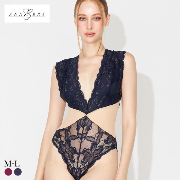 アンブラ In Your Heart ウエスト切り替え レース ボディスーツ レディース テディ ランジェリー セクシー バックオープン ANNEBRA