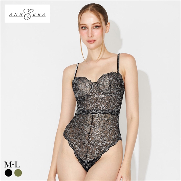 アンブラ Silver Touch レース ボディスーツ レディース テディ ランジェリー セクシー ブラジリアン チーキー ハーフバック ANNEBRA