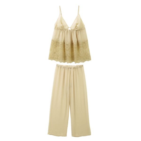 アンブラ ANNEBRA Rich キャミソール ロングパンツ 上下セット ランジェリー ルームウェア セットアップ