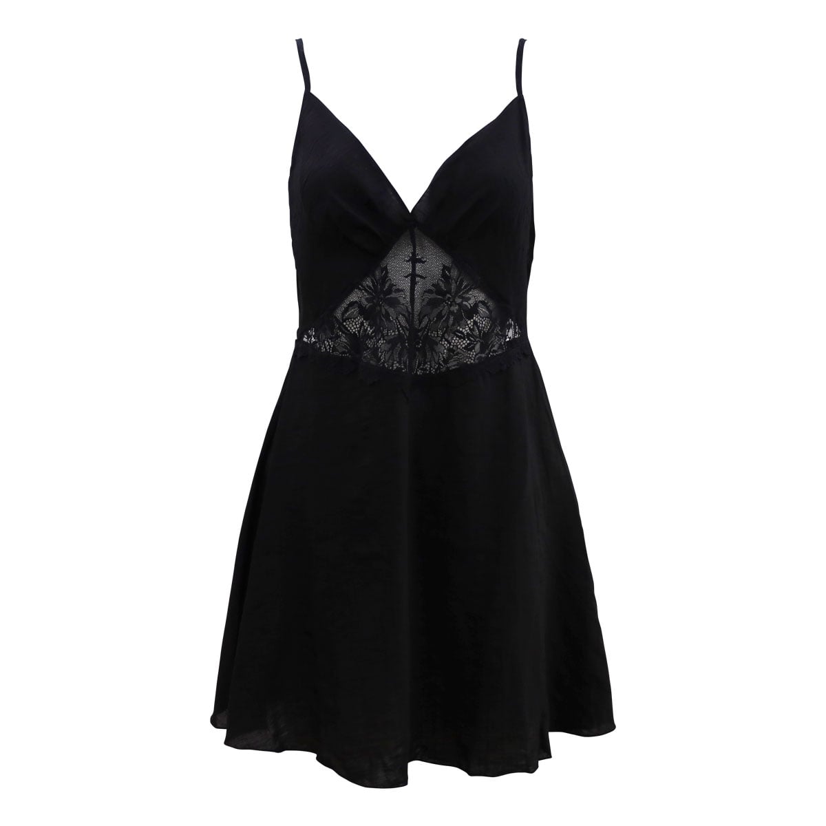 アンブラ ANNEBRA Bow レースコンビベビードール＆ショーツ セクシー ランジェリー インポート プレゼント 彼女 下着 海外(BK-ブラック-M)