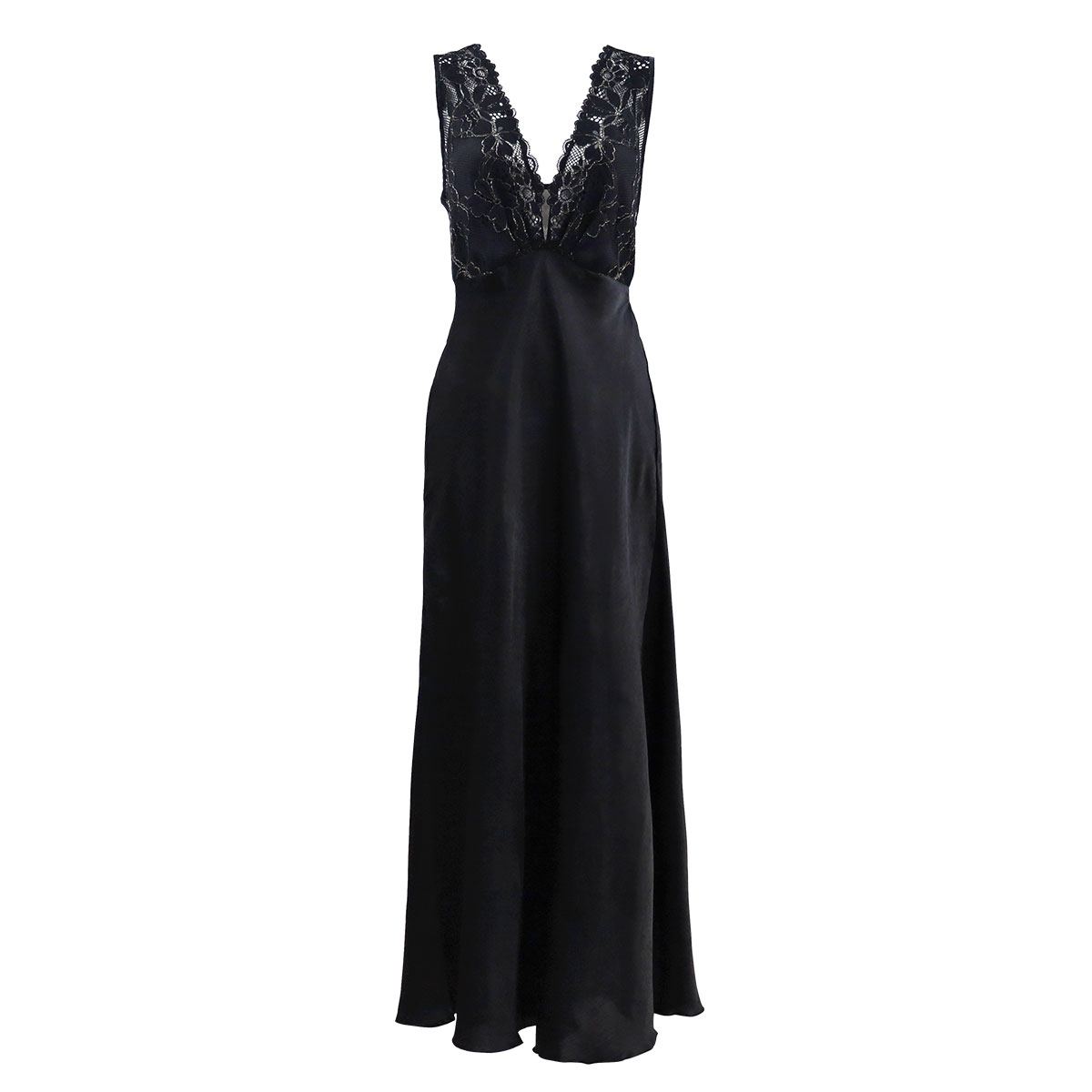アンブラ ANNEBRA Sensual ロング ドレス ランジェリー ルームウェア セクシー インポート プレゼント 彼女 下着 海外(BK-ブラック-M)