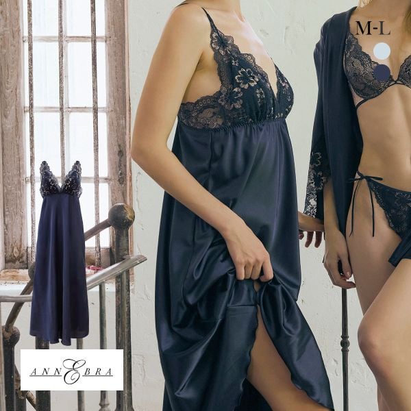 アンブラ Waltz レースコンビ ロングドレス ANNEBRA ルームウェア カップ付き ネグリジェ ワンピース