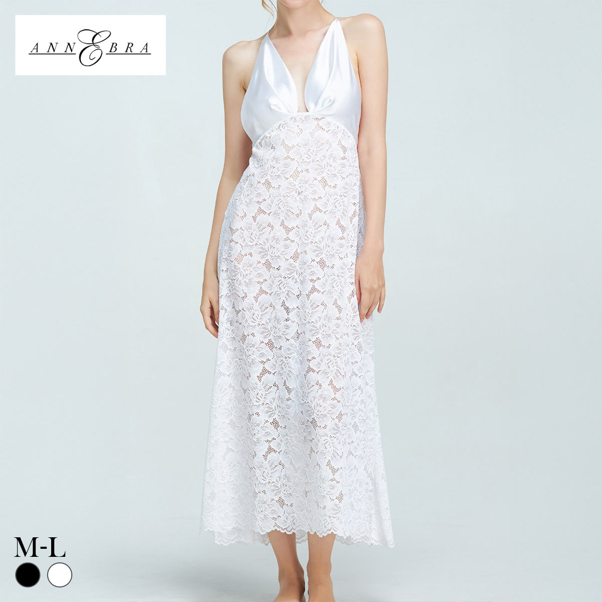 アンブラ Melodie レースコンビ ロングドレス セクシー ルームウェア ネグリジェ ワンピース ANNEBRA