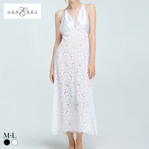 アンブラ Melodie レースコンビ ロングドレス セクシー ルームウェア ネグリジェ ワンピース ANNEBRA