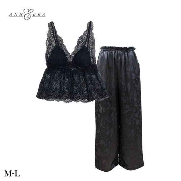 アンブラ Amaryllis セットアップ キャミソール ロングパンツ セクシー ルームウェア パジャマ リラックスウェア ANNEBRA