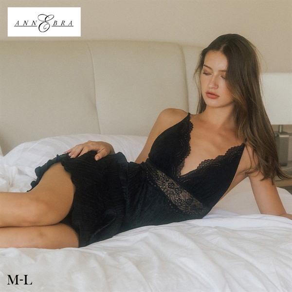 アンブラ Amaryllis レースコンビ ロングドレス セクシー ルームウェア リラックスウェア ロングワンピース ネグリジェ ANNEBRA