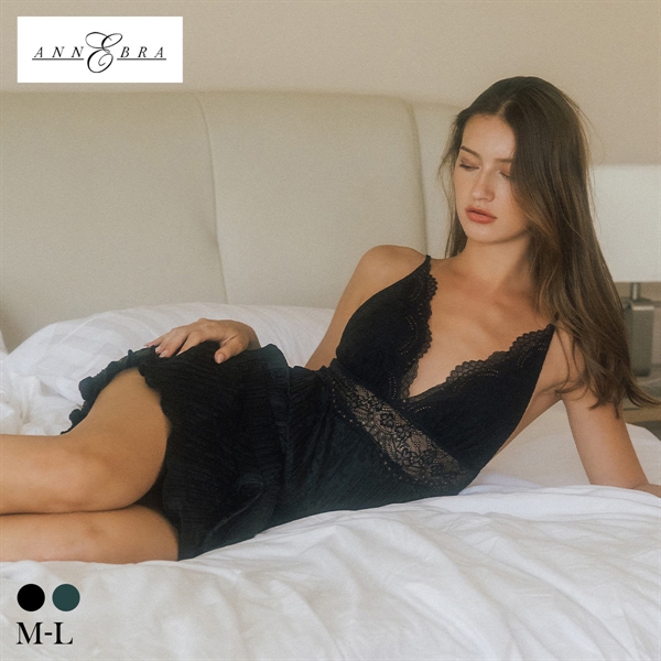 アンブラ Amaryllis レースコンビ ロングドレス セクシー ルームウェア リラックスウェア ロングワンピース ネグリジェ ANNEBRA