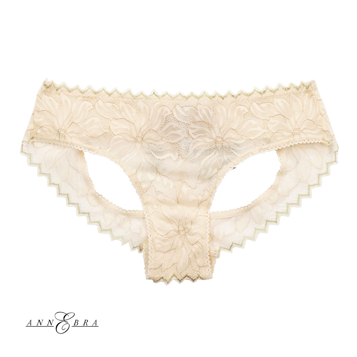 アンブラ ANNEBRA Heart ノーマルショーツ バックオープンデザインショーツ 総レース 単品(CR-クリーム-M)