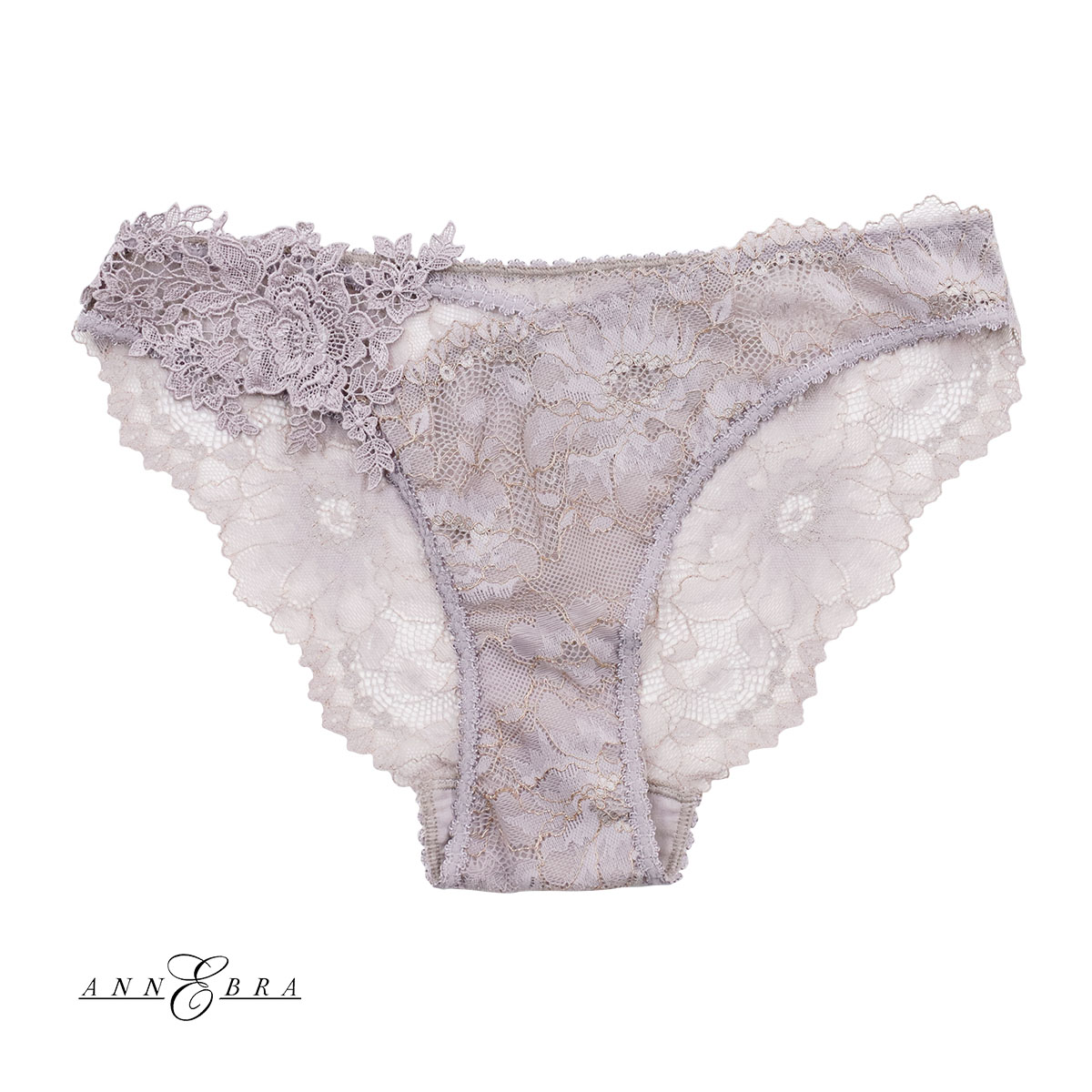 アンブラ ANNEBRA Romance ショーツ ノーマル 総レース パンツ 単品 セクシー ランジェリー インポート プレゼント 下着 海外(PU-パープル-M)
