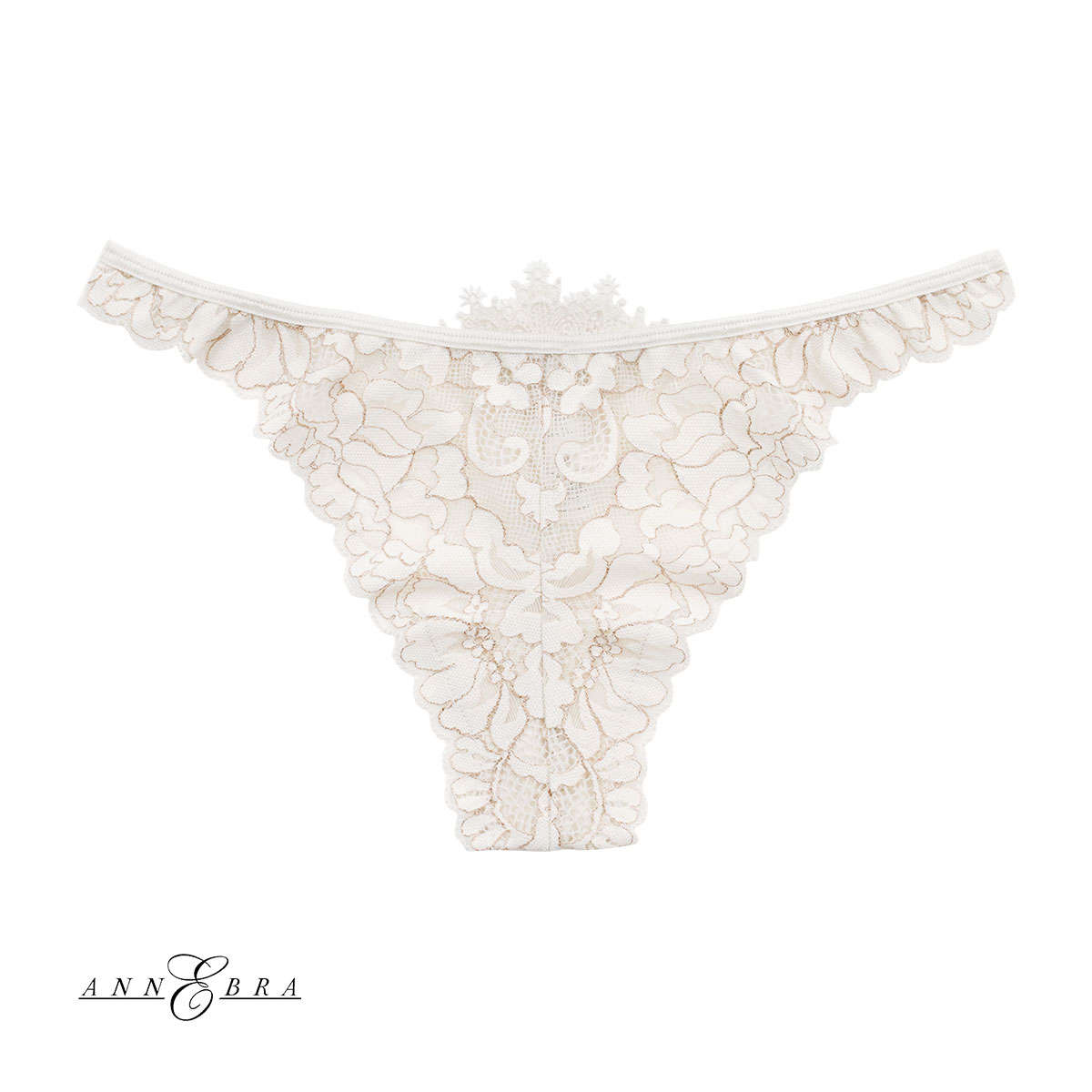 アンブラ ANNEBRA Playful モチーフレースデザインソング Tバック Gストリングス タンガ 総レース 単品(BE-ベージュ-M)