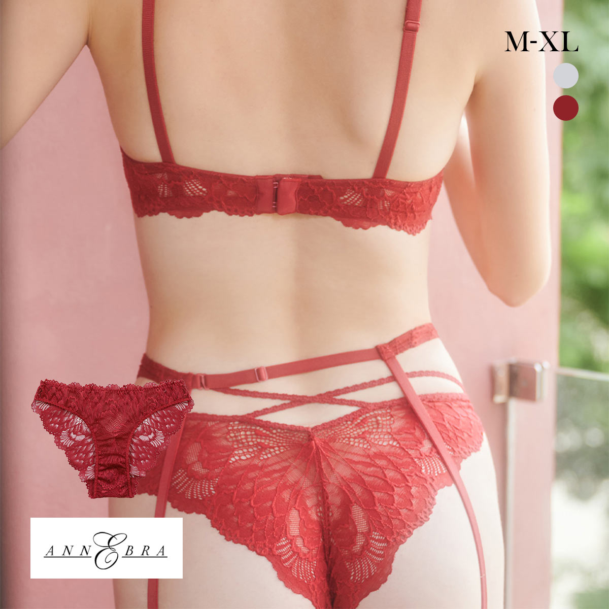 アンブラ Amour レースショーツ ANNEBRA(RE-レッド-M)