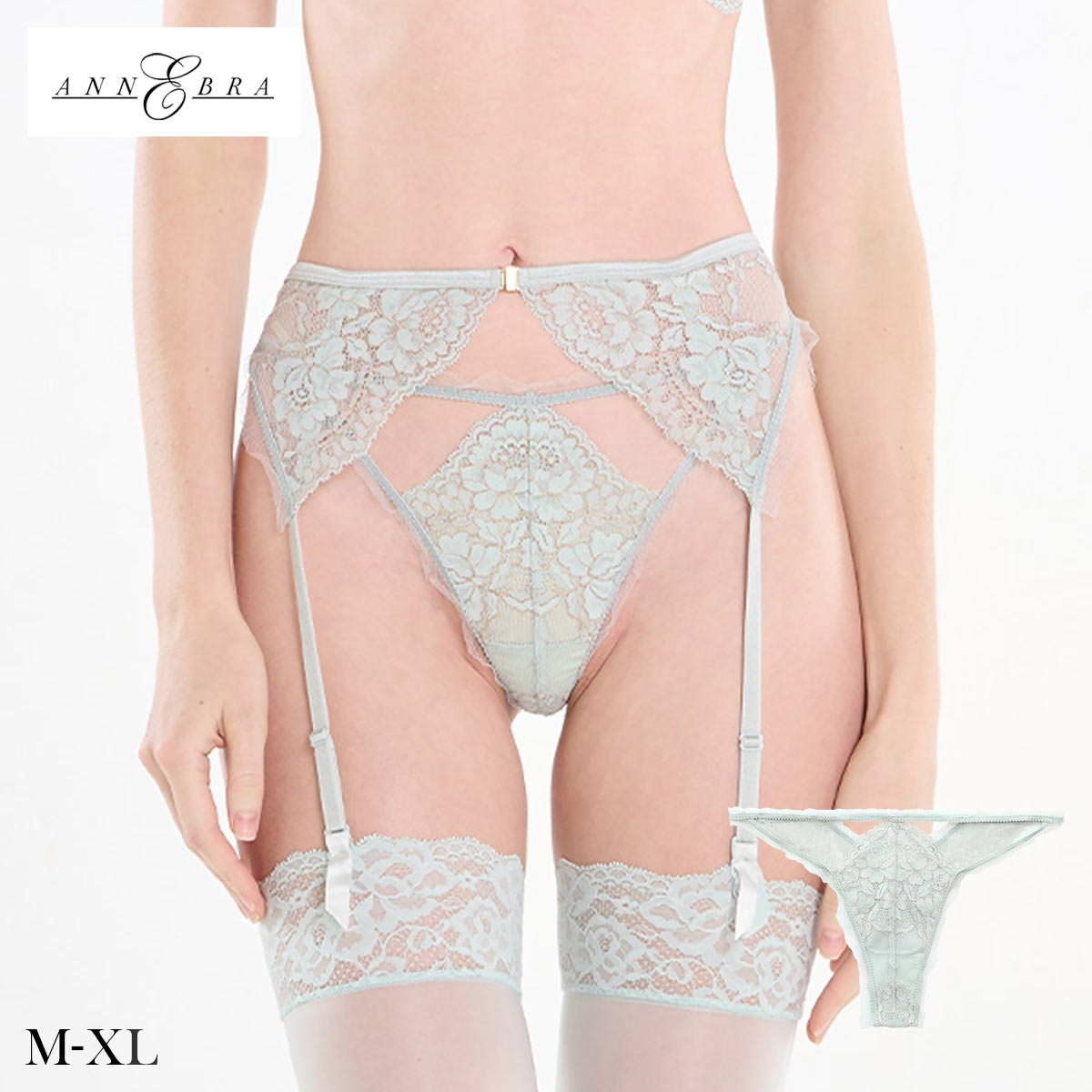 アンブラ Belladonna カッティングデザイン Tバック レディース セクシー 大きいサイズ ソング タンガ ANNEBRA(LGR-薄グリーン-M)