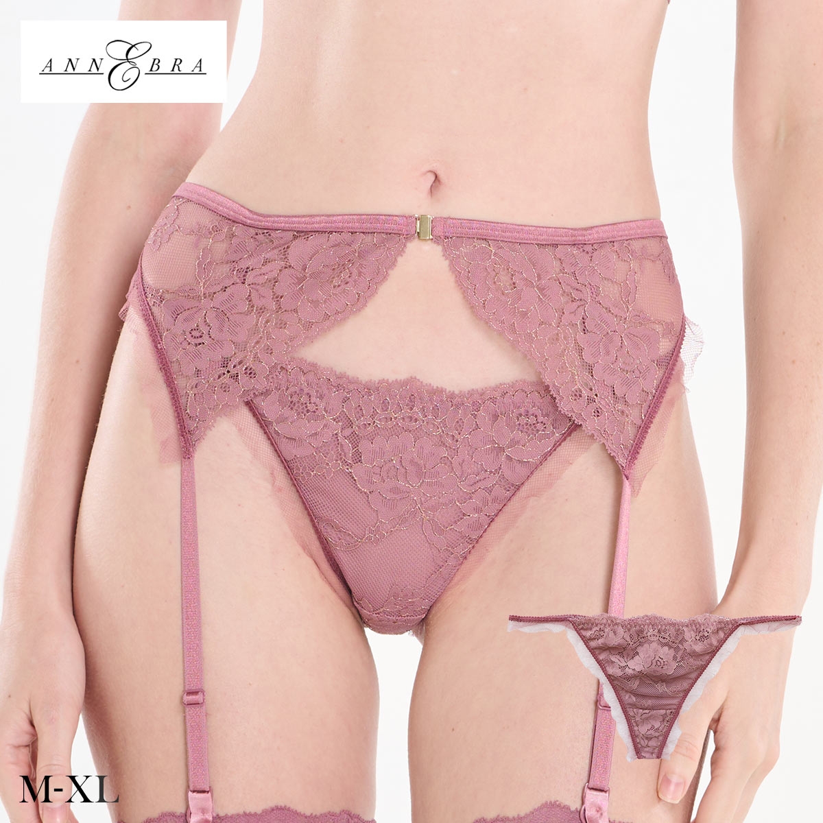 アンブラ Belladonna レース Tバック レディース セクシー 過激 大きいサイズ ソング タンガ ANNEBRA 下着(PU-パープル-M)