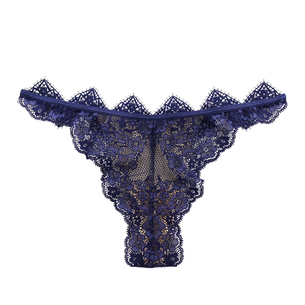 アンブラ ANNEBRA Zigzag2 モチーフレース ソング Tバック 単品(NV-ネイビー-M)