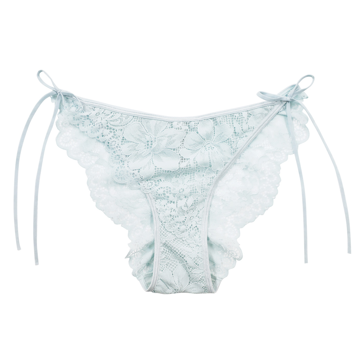 アンブラ ANNEBRA Pleat ノーマルショーツ 総レース サイドリボン 単品 セクシー ランジェリー インポート プレゼント 彼女 下着(GR-グリーン-M)