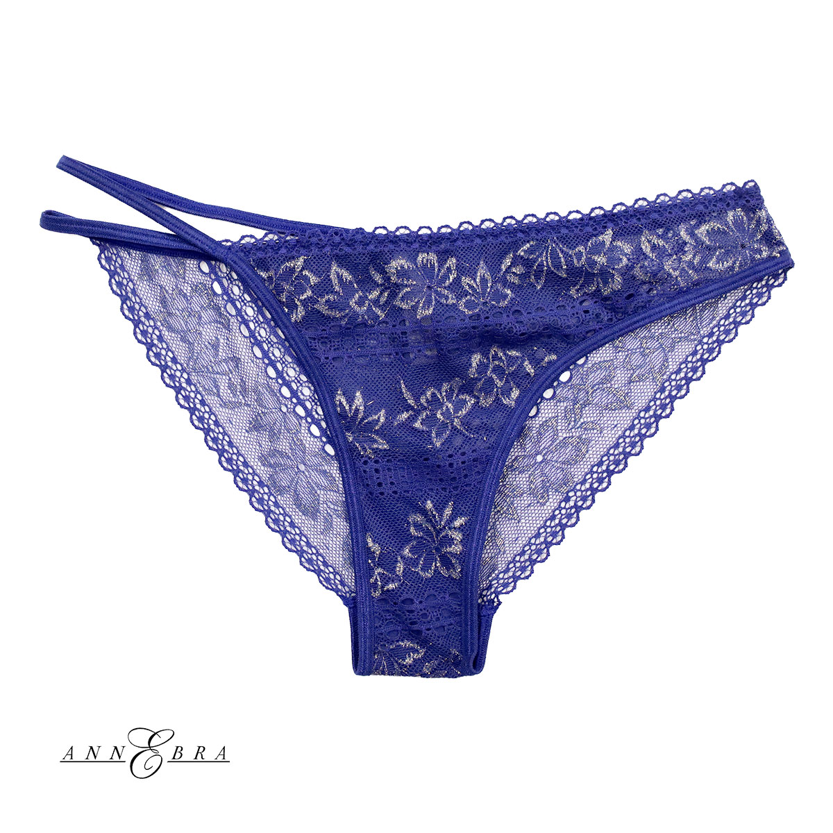 アンブラ ANNEBRA MOOD アシンメトリー レースショーツ スタンダード 総レース 単品(NV-ネイビー-M)