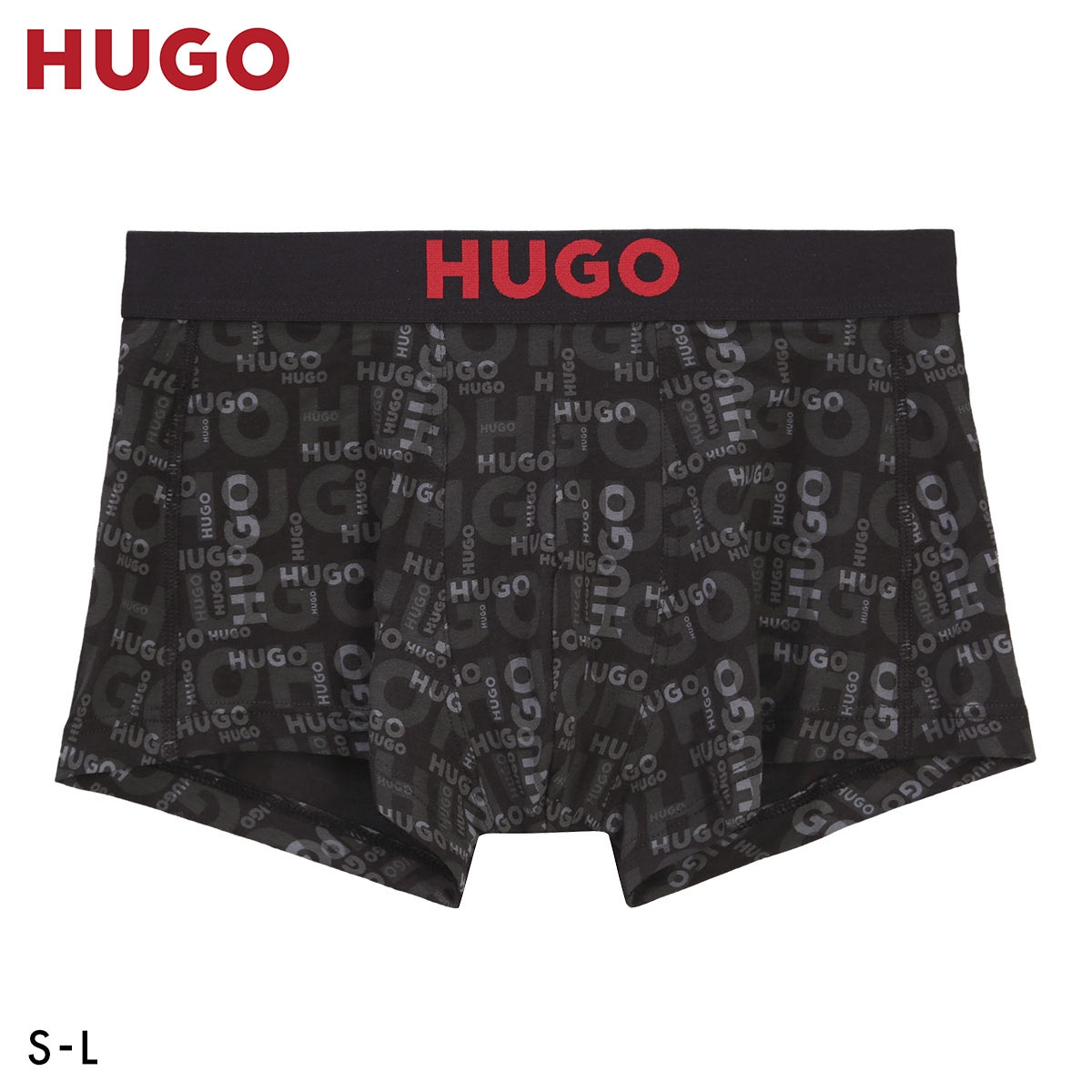 HUGO ヒューゴ TRUNK TRIPLET ボクサーパンツ メンズ 前とじ アンダーウェア(BK-ブラック-S(日本M))