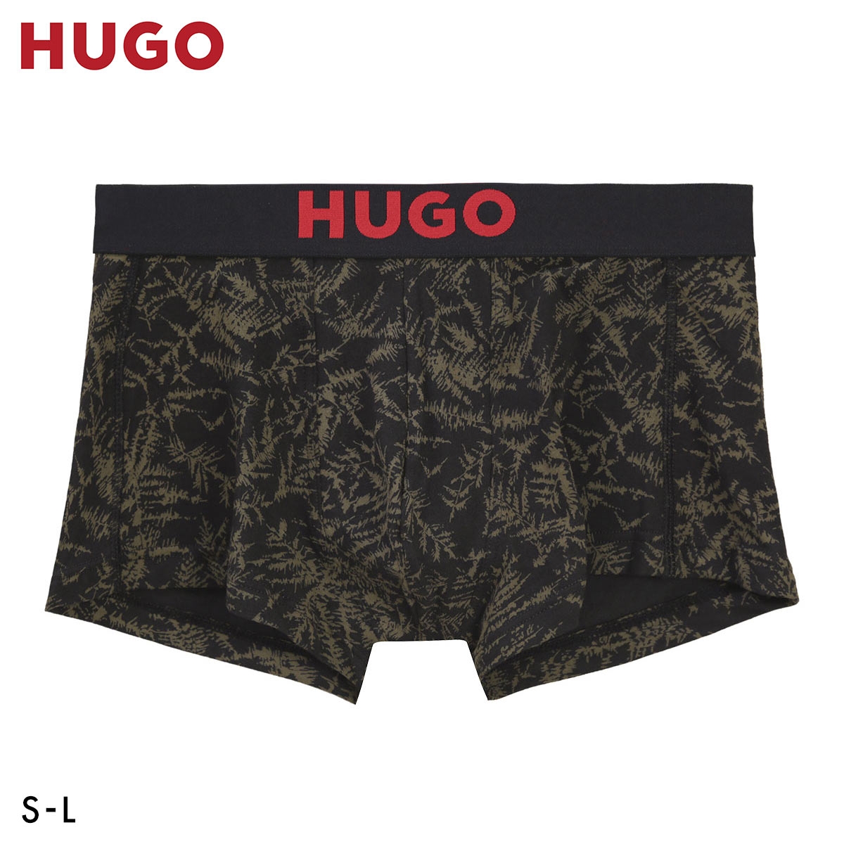 HUGO ヒューゴ TRUNK TRIPLET ボクサーパンツ メンズ 前とじ アンダーウェア(BK-ブラック-S(日本M))