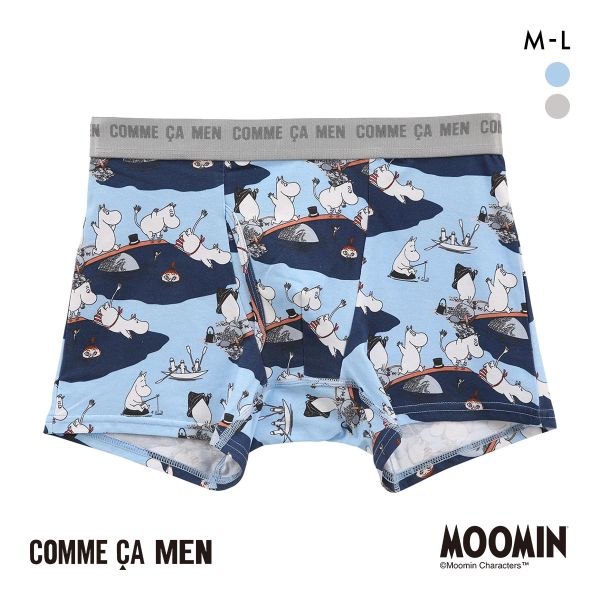 コムサメン MoominValley'sea柄 ボクサーパンツ メンズ COMME CA MEN 前あき アンダーウェア