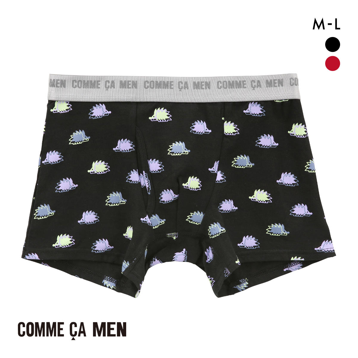 コムサメン ハリネズミ柄 ボクサーパンツ メンズ COMME CA MEN 前あき アンダーウェア