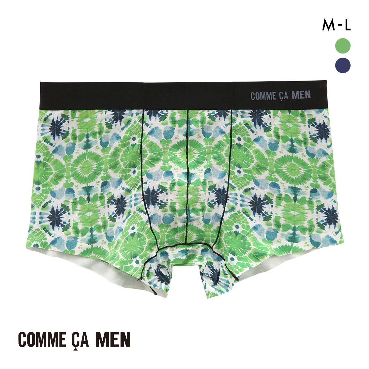 コムサメン Discovering Japan 絞り染め ボクサーパンツ メンズ COMME CA MEN 前とじ アンダーウェア(EM-エメラルド-M)