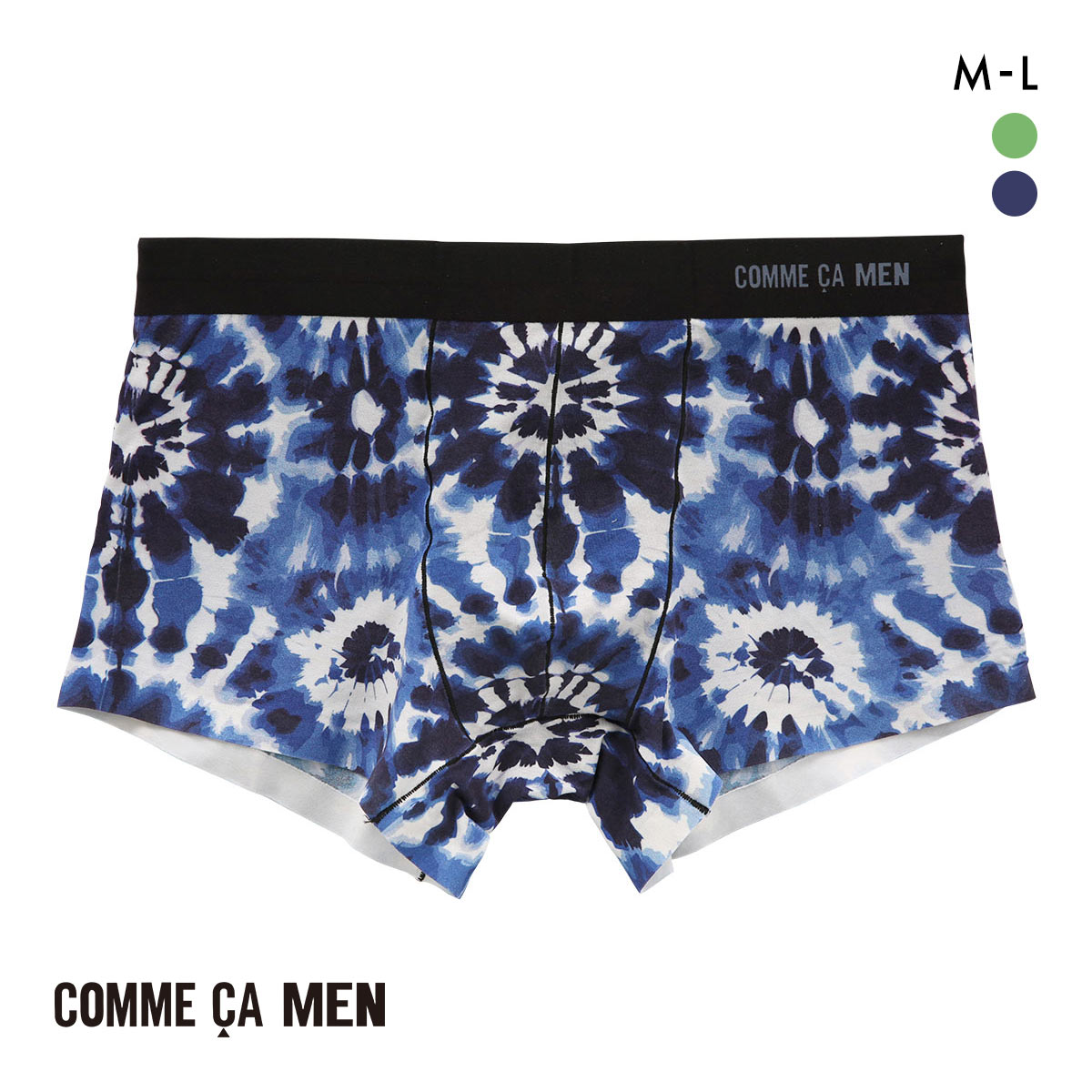 コムサメン Discovering Japan 絞り染め ボクサーパンツ メンズ COMME CA MEN 前とじ アンダーウェア(NV-ネイビー-M)