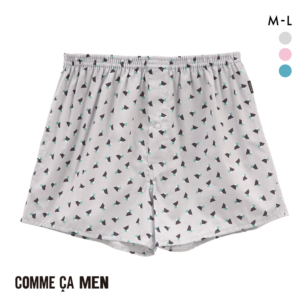 コムサメン Discovering Japan 富士山 トランクス メンズ COMME CA MEN 前あき アンダーウェア(GY-グレー-M)