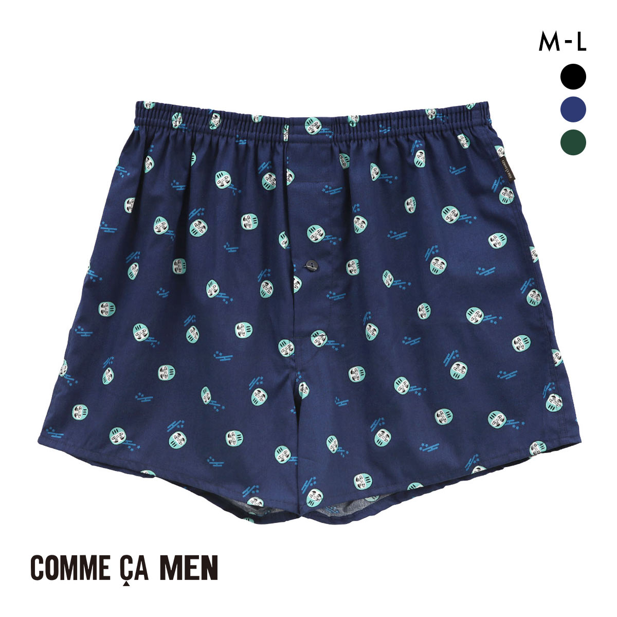 コムサメン Discovering Japan だるま トランクス メンズ COMME CA MEN 前あき アンダーウェア(NV-ネイビー-M)