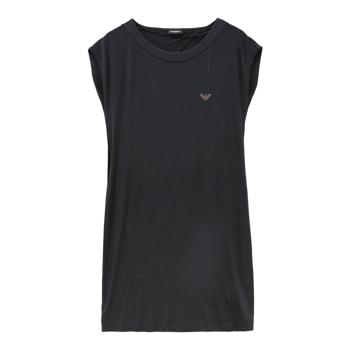 エンポリオ・アルマーニ EMPORIO ARMANI FLUID VISCOSE ロング トップス ルームウェア パジャマ レディース(BK-ブラック-XS(日本S))
