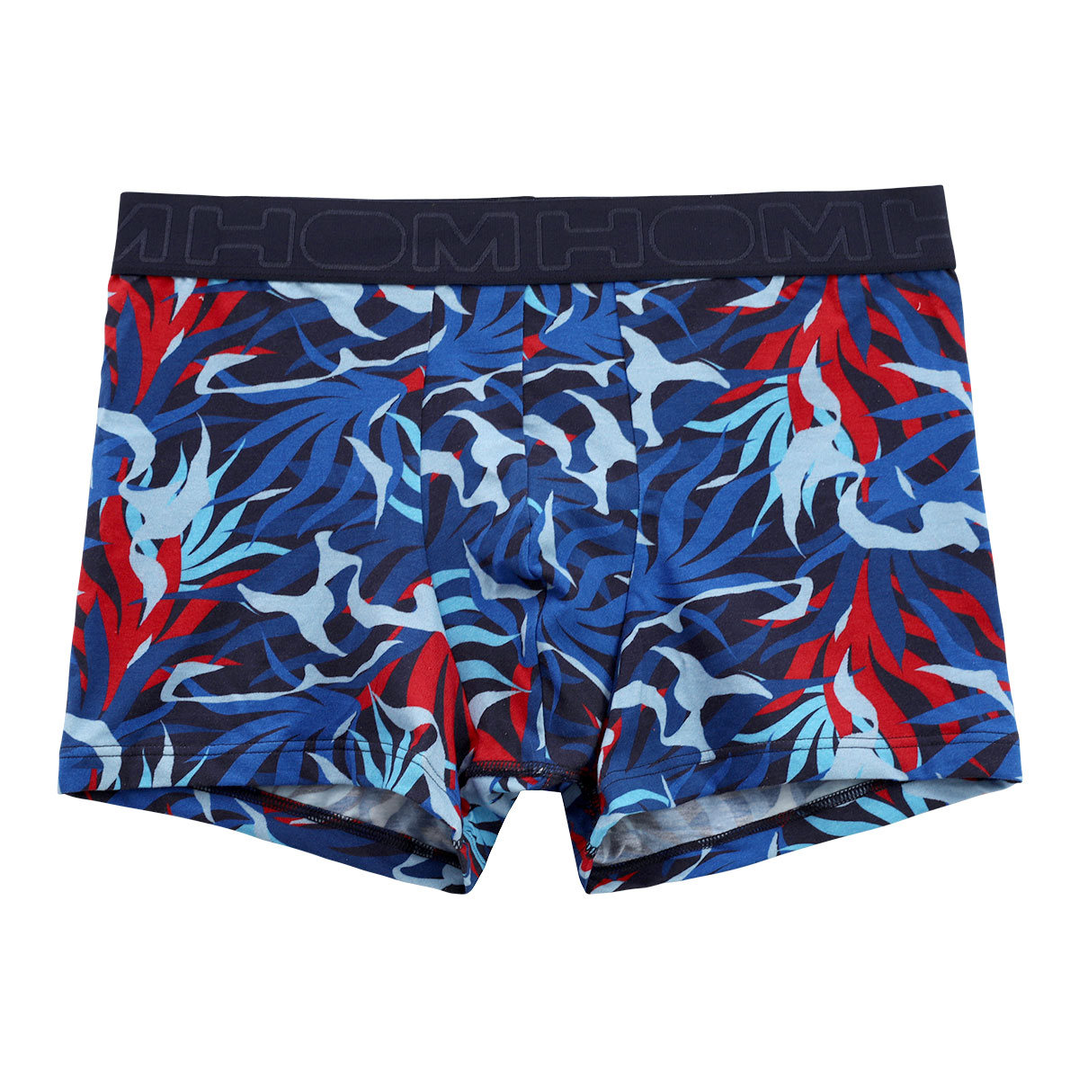 オム HOM KEANU BOXER BRIEFS ボクサーパンツ メンズ 前とじ アンダーウェア カモフラージュ(BU-ブルー-S(日本M))