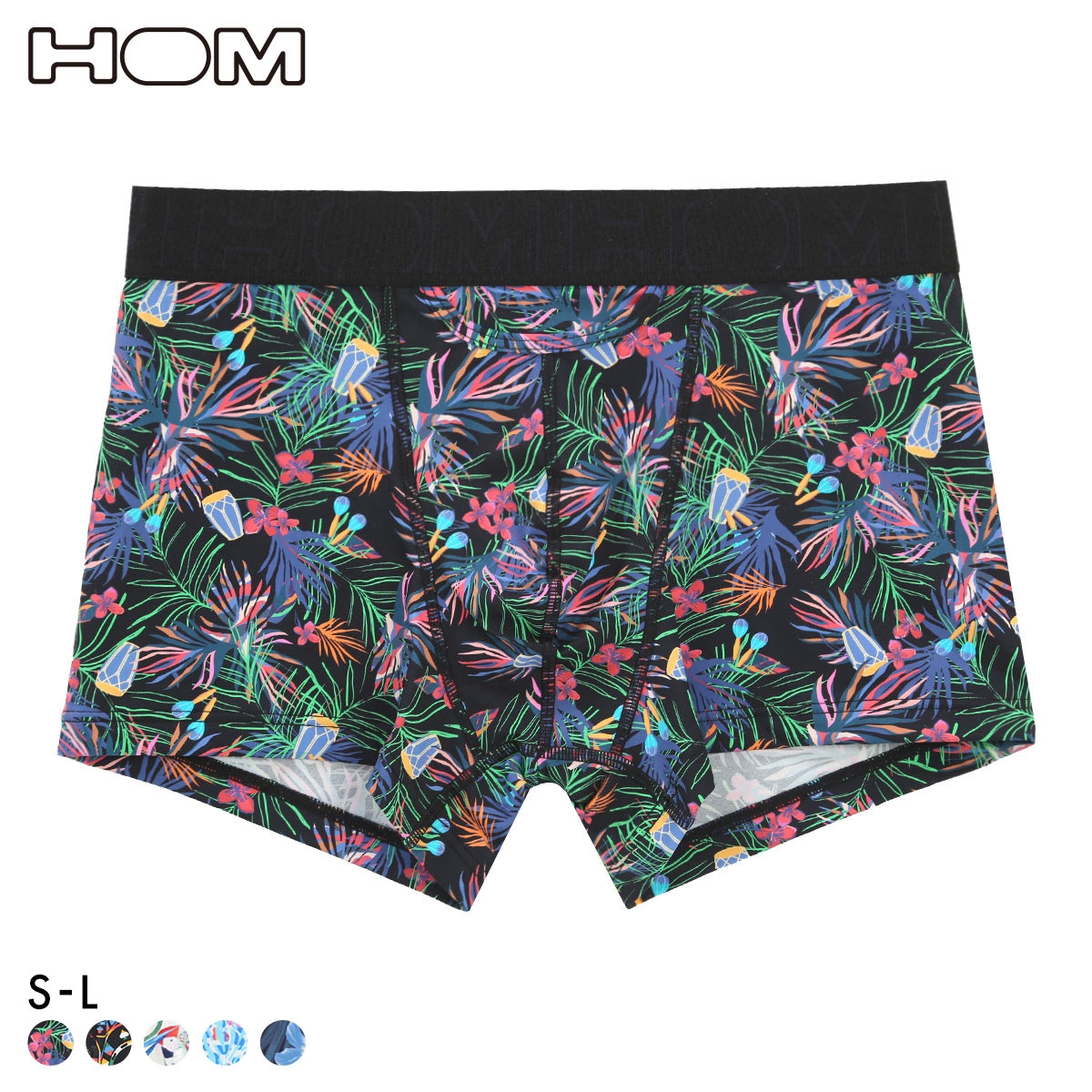 オム HOM HO1 BOXER BRIEFS ボクサーパンツ メンズ 2026SS アンダーウェア 前閉じ ASIA企画(BK1-ブラック1-S(日本M))