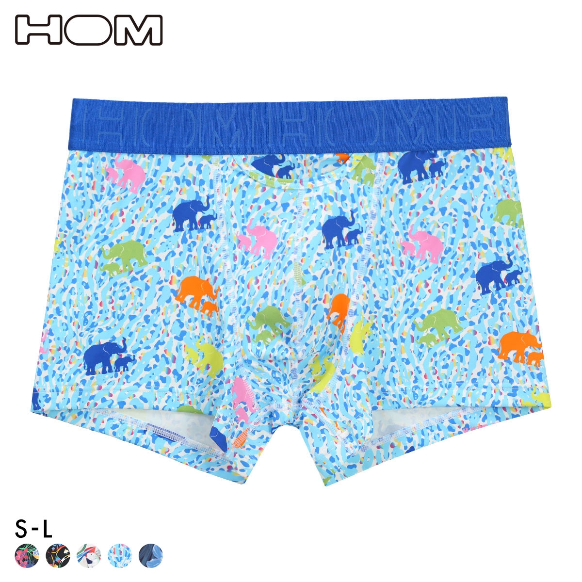 オム HOM HO1 BOXER BRIEFS ボクサーパンツ メンズ 2026SS アンダーウェア 前閉じ ASIA企画(LBU-薄ブルー-S(日本M))
