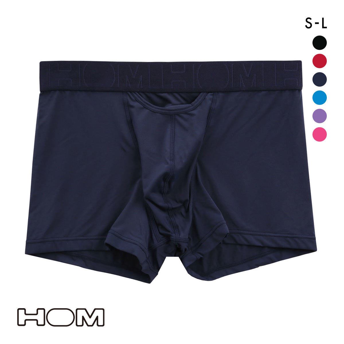 オム HOM Japan Special Collection BOXER BRIEFS HO1 ボクサーパンツ メンズ 前開き アンダーウェア 無地 ソリッド(NV-ネイビー-S(日本M))