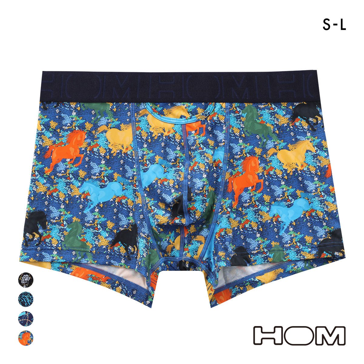 オム HOM Japan Special Collection HO1 BOXER BRIEFS ボクサーパンツ 25AW メンズ 前開き(BU-ブルー-S)