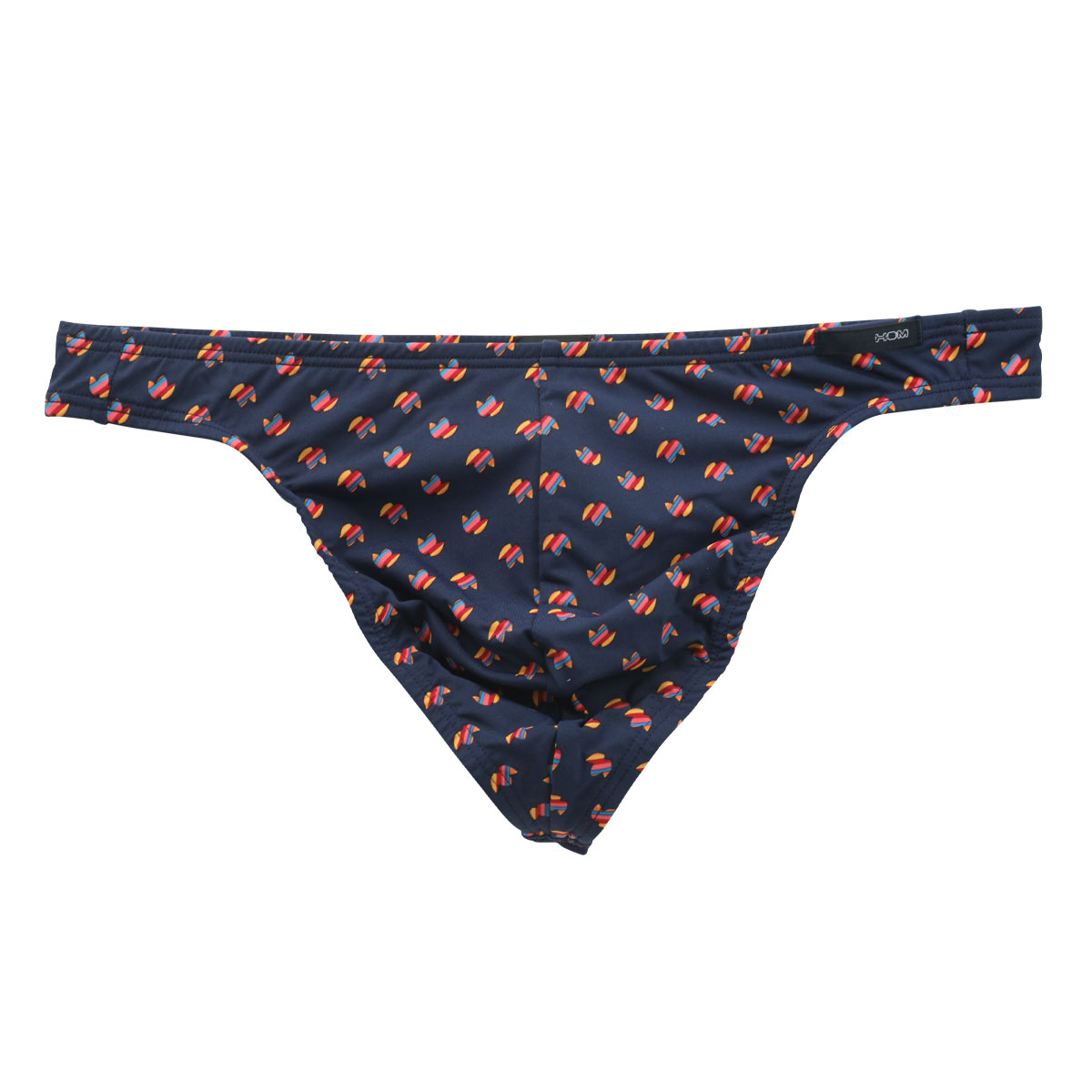 オムHOM ビキニ Tバック G-STRING メンズ 前とじ アジアンフィット プリント(NV2-ネイビー2-S)
