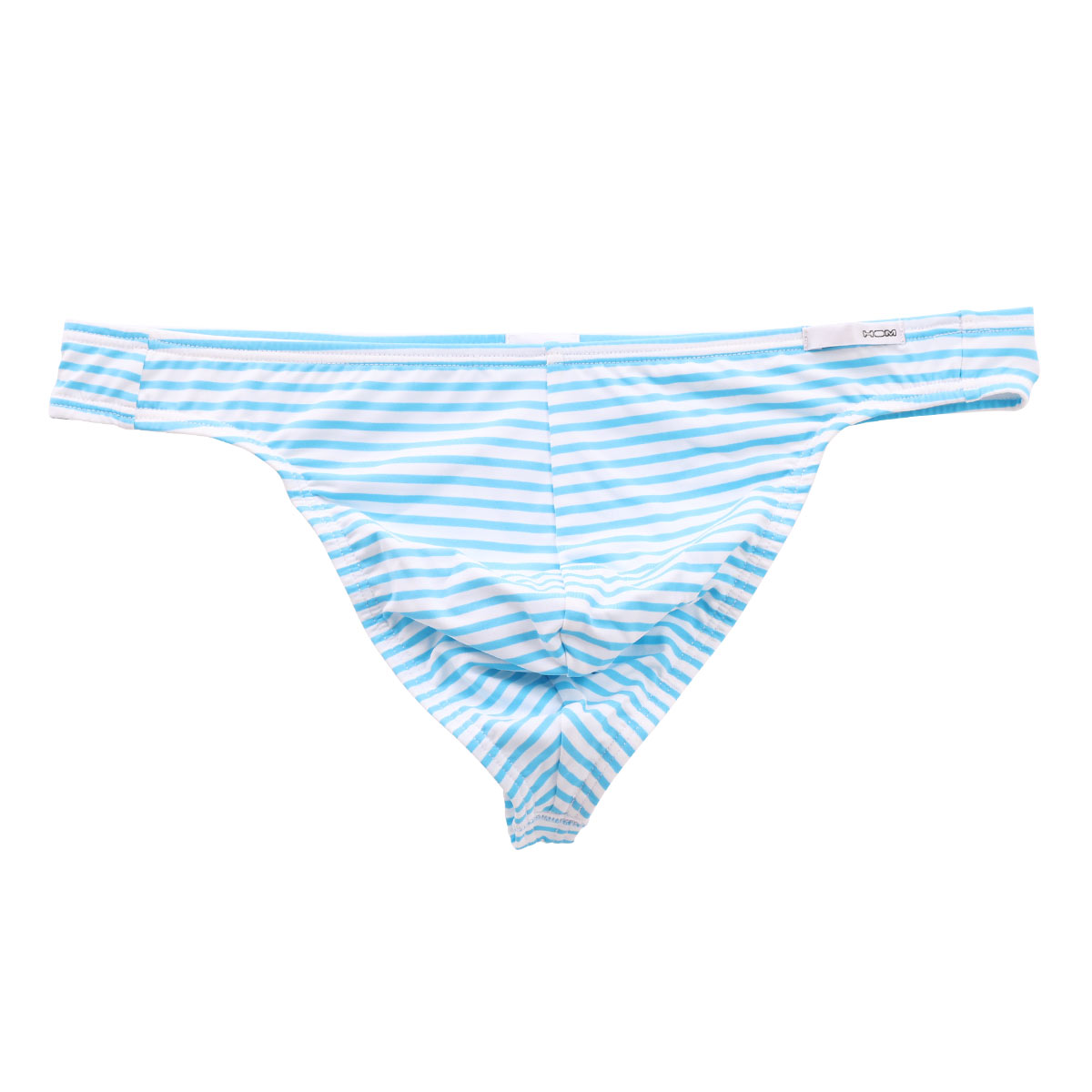 オムHOM ビキニ Tバック G-STRING メンズ 前とじ アジアンフィット プリント(BU1-ブルー1-S)