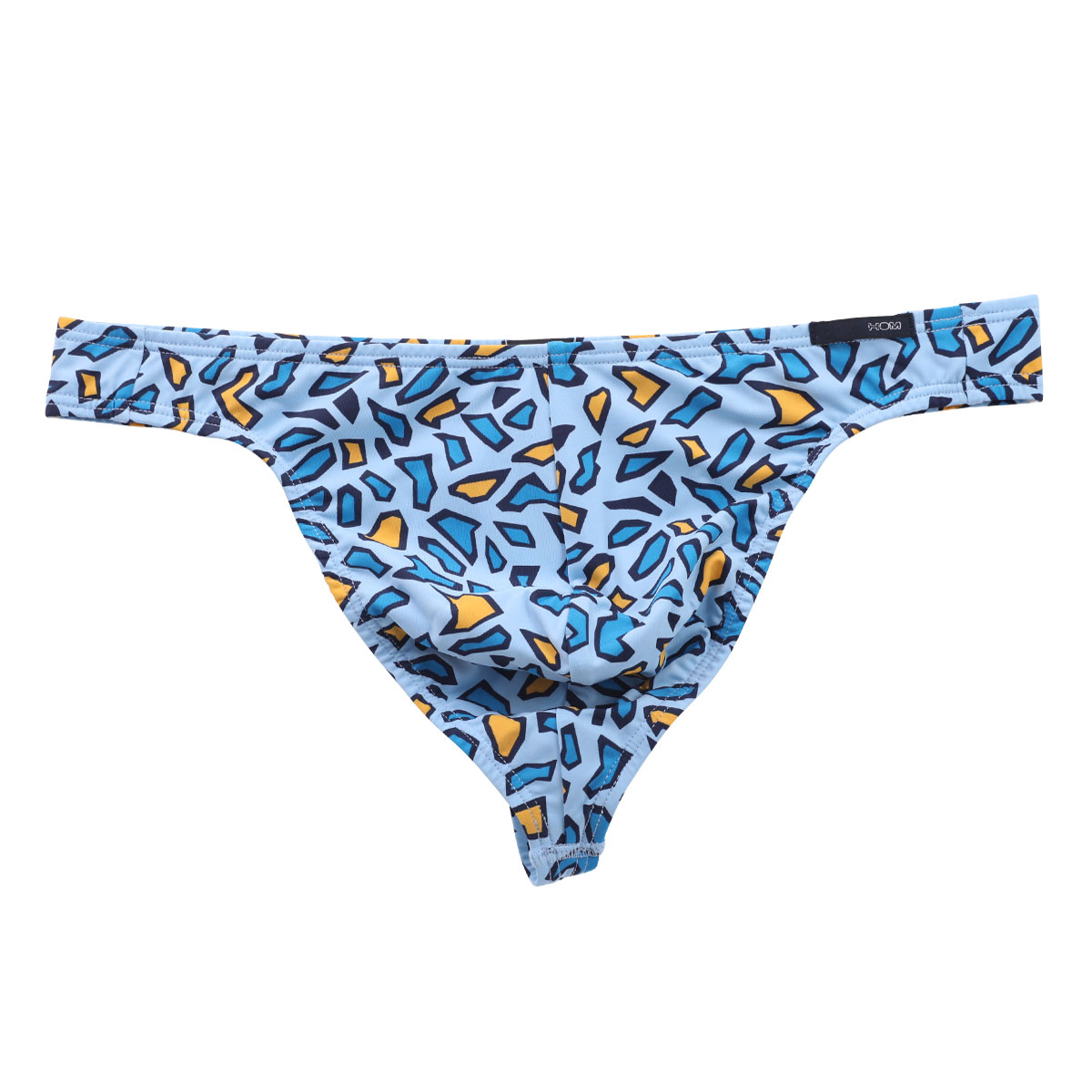 オムHOM ビキニ Tバック G-STRING メンズ 前とじ アジアンフィット プリント(BU2-ブルー2-S)
