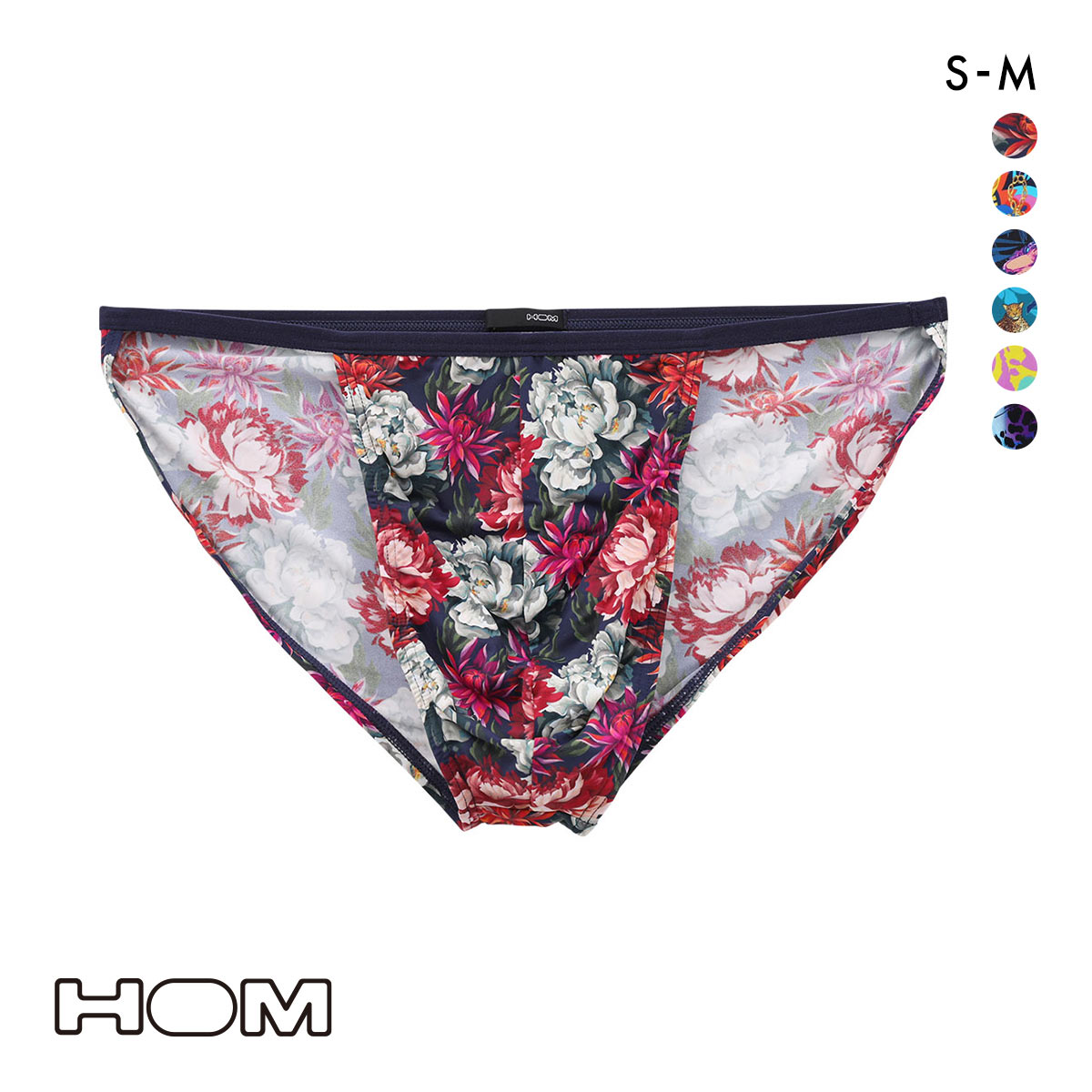 オム Japan Special Collection TANGA BRIEFS タンガブリーフ 24FW メンズ フルバック ビキニ 前とじ HOM(FLO-花-S(日本M))
