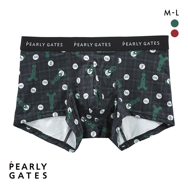 パーリーゲイツ PEARLY GATES ウサギチェック柄 ボクサーパンツ 専用ポーチ入り メンズ 前とじ アンダーウェア