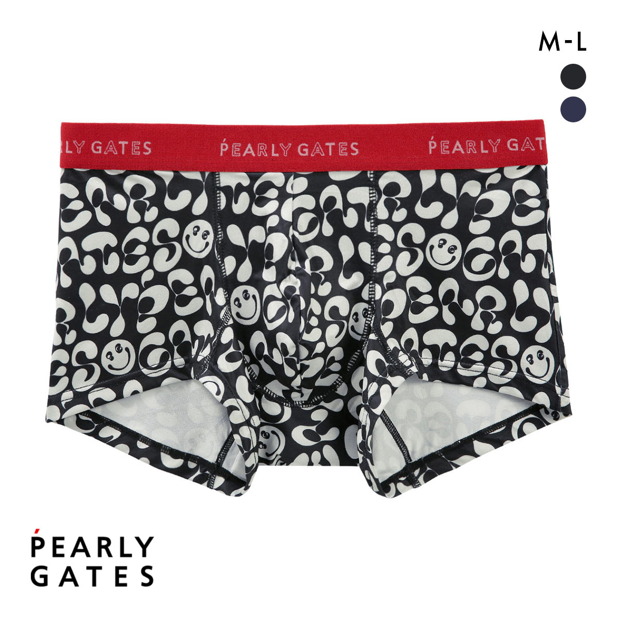 パーリーゲイツ バブルグラフティロゴ ボクサーパンツ メンズ 前とじ アンダーウェア PEARLY GATES(BK-ブラック-M)