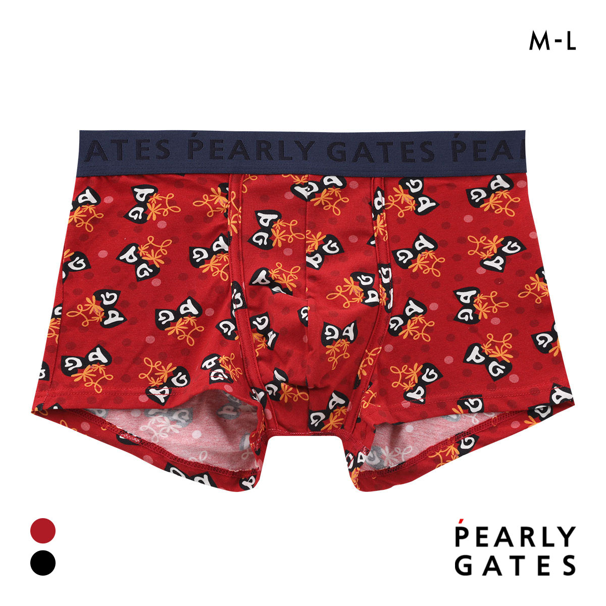 パーリーゲイツ PGロゴチェリー ボクサーパンツ メンズ 前とじ アンダーウェア PEARLY GATES(RE-レッド-M)