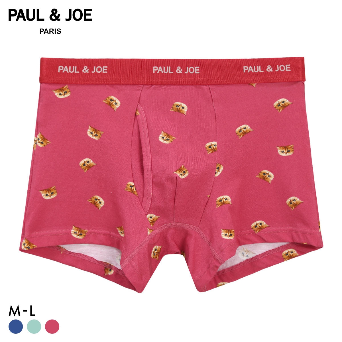 ポール ＆ ジョー PAUL & JOE ヌネット総柄 ボクサーパンツ メンズ 前あき アンダーウェア(RO-ローズ-M)