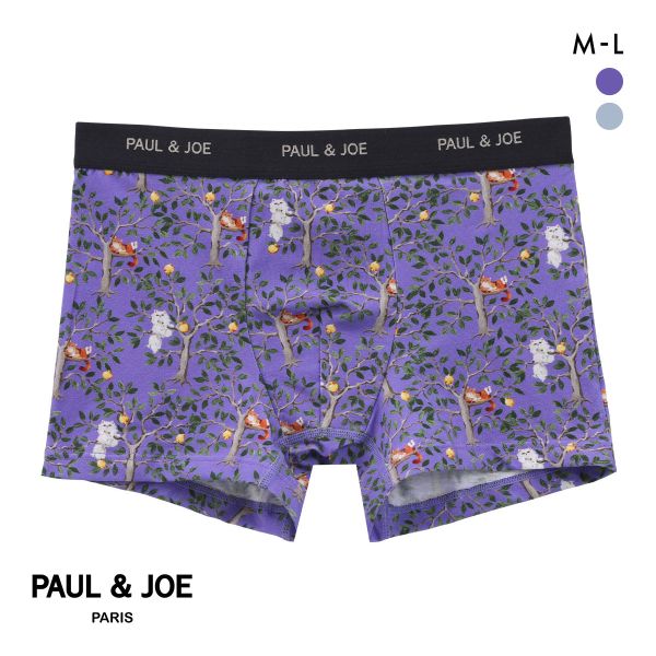 ポール ＆ ジョー 木とレモンと猫柄 ボクサーパンツ メンズ 前とじ アンダーウェア PAUL & JOE