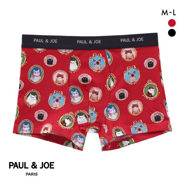 ポール ＆ ジョー 額縁猫柄 ボクサーパンツ メンズ 前とじ アンダーウェア PAUL & JOE